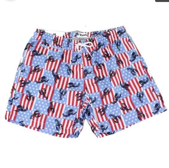 TRUNKS SANO LOBSTER/FLAG PRINTED SWIM TRUNK XL - Picture 2 of 12